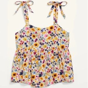 Women’s Old Navy tie shoulder floral print swing blouse